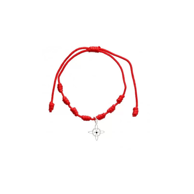 Pulsera de los 7 Nudos de Protección y Nudo de Bruja Pequeña en Plata de Ley 925