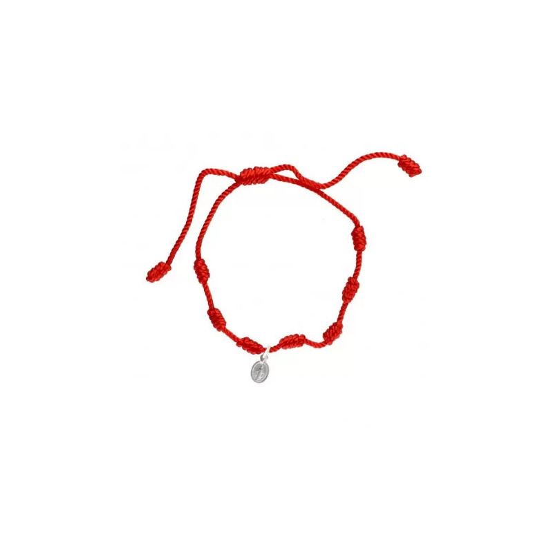 Pulsera de los 7 Nudos de Protección y la Milagrosa en Plata de Ley 925