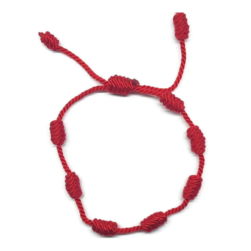 Pulsera 7 Nudos - Protección y Suerte - Roja