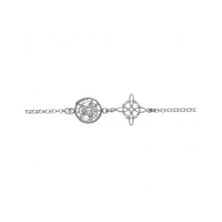 Pulsera Nudo Bruja Pequeño y tetragrámaton - Plata de Ley 925