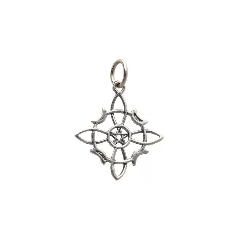 Colgante- Nudo de Bruja con Lunas en Plata de Ley 925