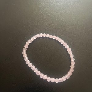 Pulsera Cuarzo Rosa Bola 4mm