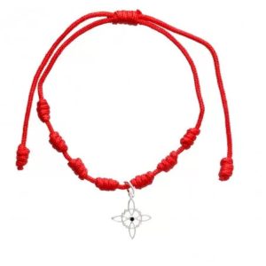 Pulsera de los 7 Nudos de Protección y Nudo de Bruja Pequeña en Plata de Ley 925