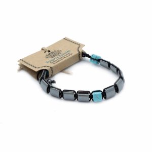 Pulsera Magnética de Hematita Shamballa – Turquesa