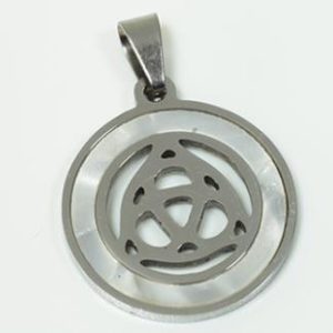 COLGANTE ACERO EMBRUJADAS C/ NACAR 2 X 2,3 CM